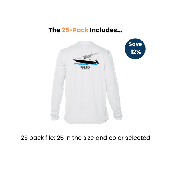 Custom Dri-Fit Long Sleeve Shirts - One Size Bulk Pack