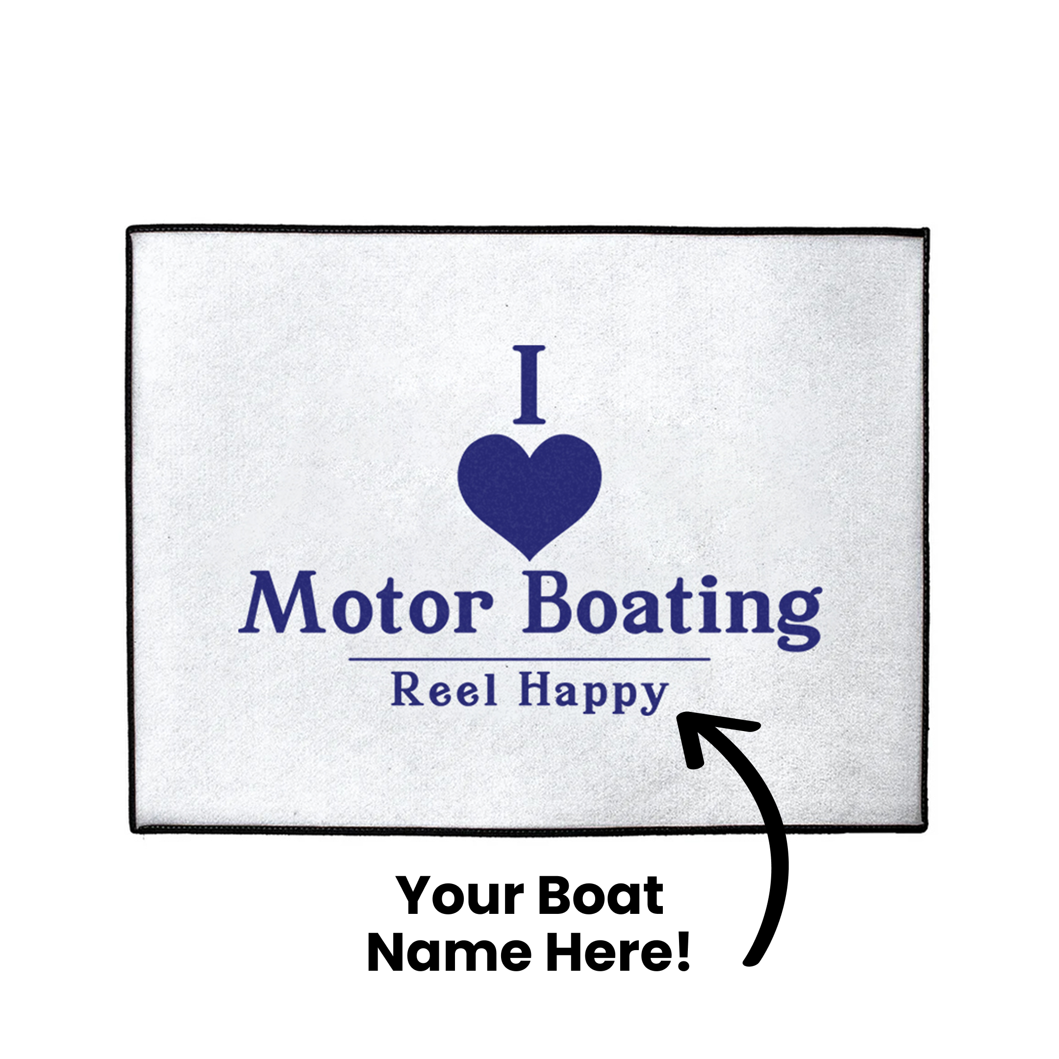 Custom I Love Motor Boating Dock Mat