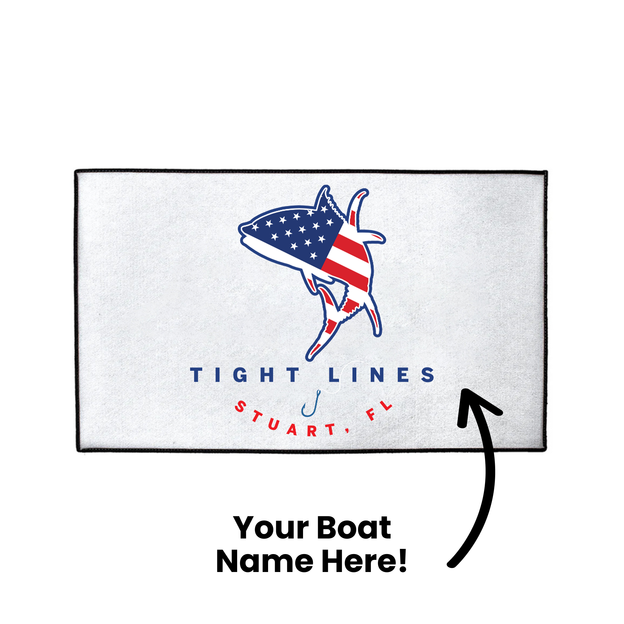 Custom Stars & Stripes Tuna Dock Mat