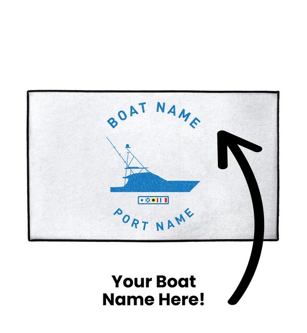 Personalized Boat Silhouette Indoor/Outdoor Dock Mat