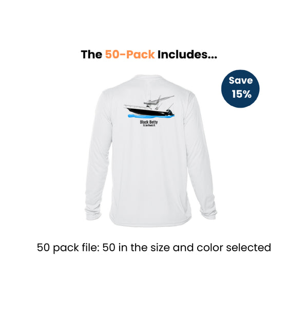 Custom Dri-Fit Long Sleeve Shirts - One Size Bulk Pack