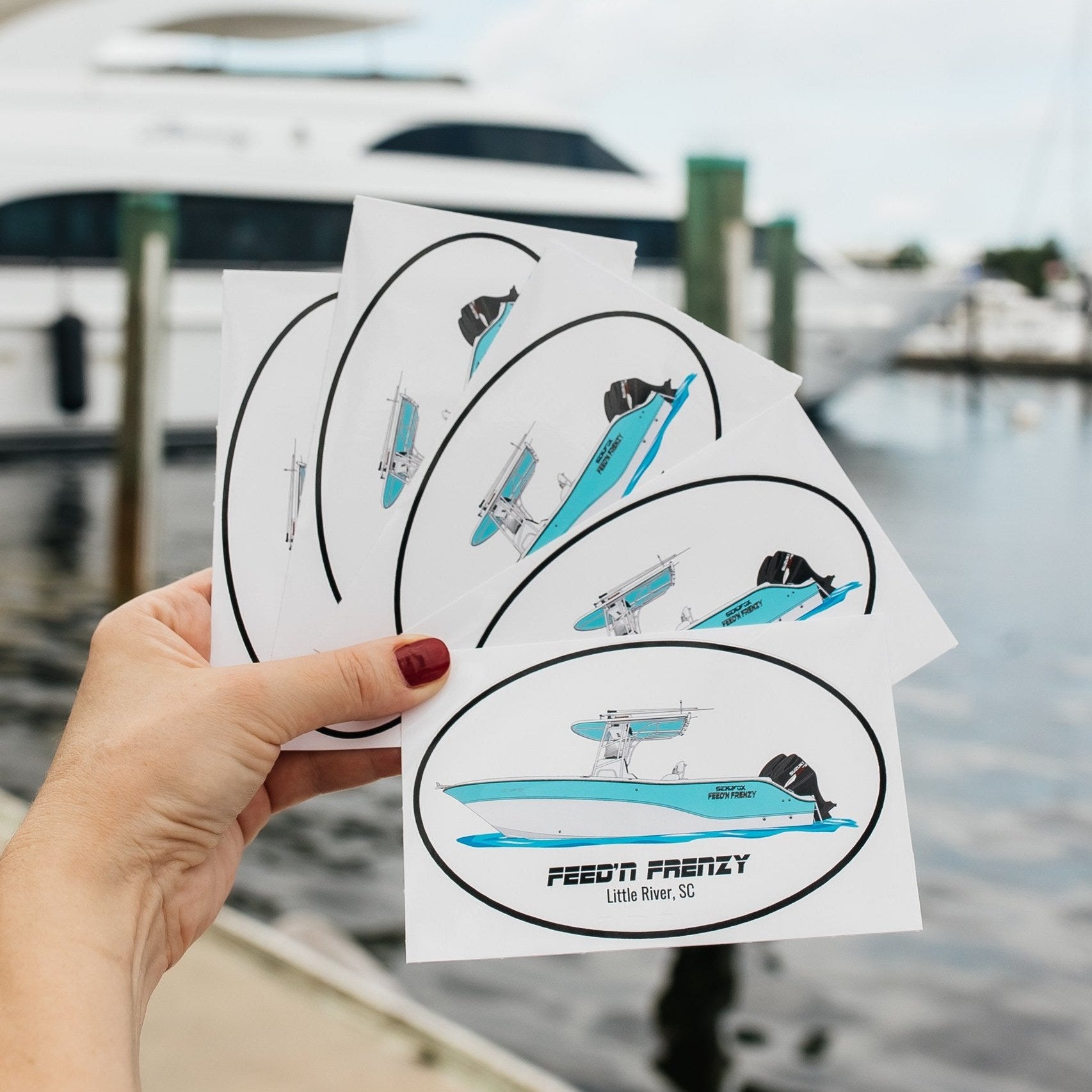 Custom Oval Boat Stickers