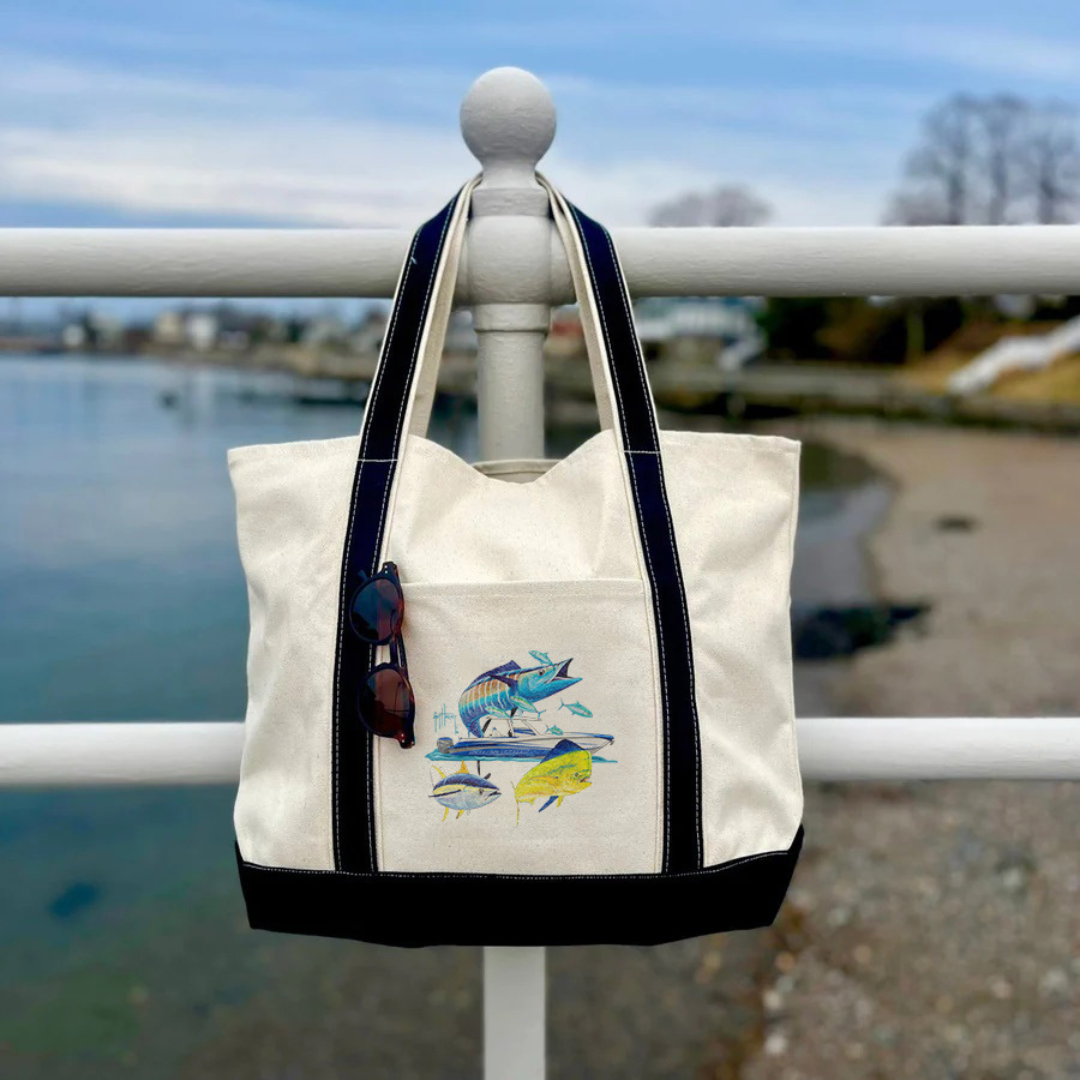 Guy Harvey Wahoo Yellowfin & Mahi Custom Boat Tote Bags