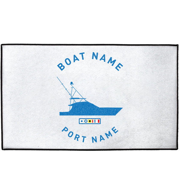 Personalized Boat Silhouette Indoor/Outdoor Dock Mat