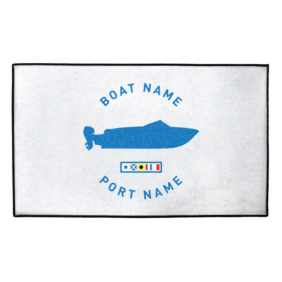 Personalized Boat Silhouette Indoor/Outdoor Dock Mat