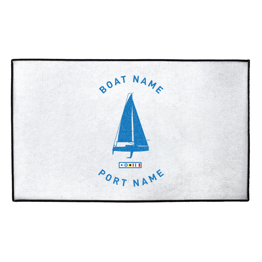 Personalized Boat Silhouette Indoor/Outdoor Dock Mat
