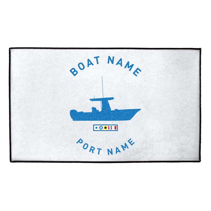 Personalized Boat Silhouette Indoor/Outdoor Dock Mat