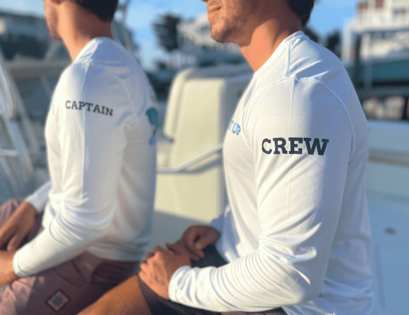 Mens Captain & Crew Drifit Custom Boat Shirts - Long Sleeves