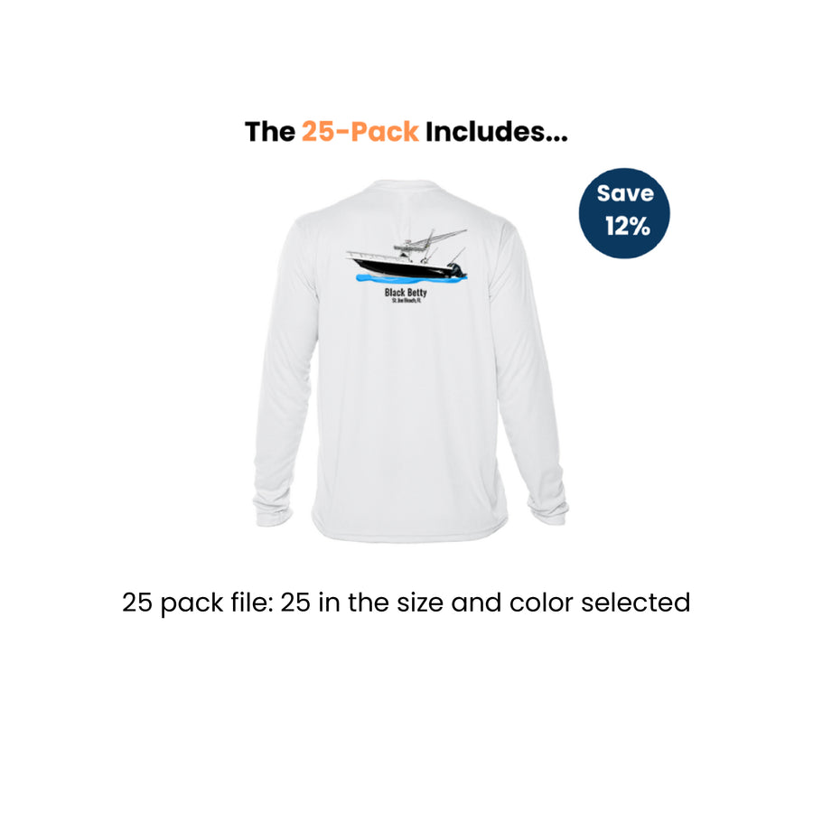 Custom Dri-Fit Long Sleeve Shirts - One Size Bulk Pack
