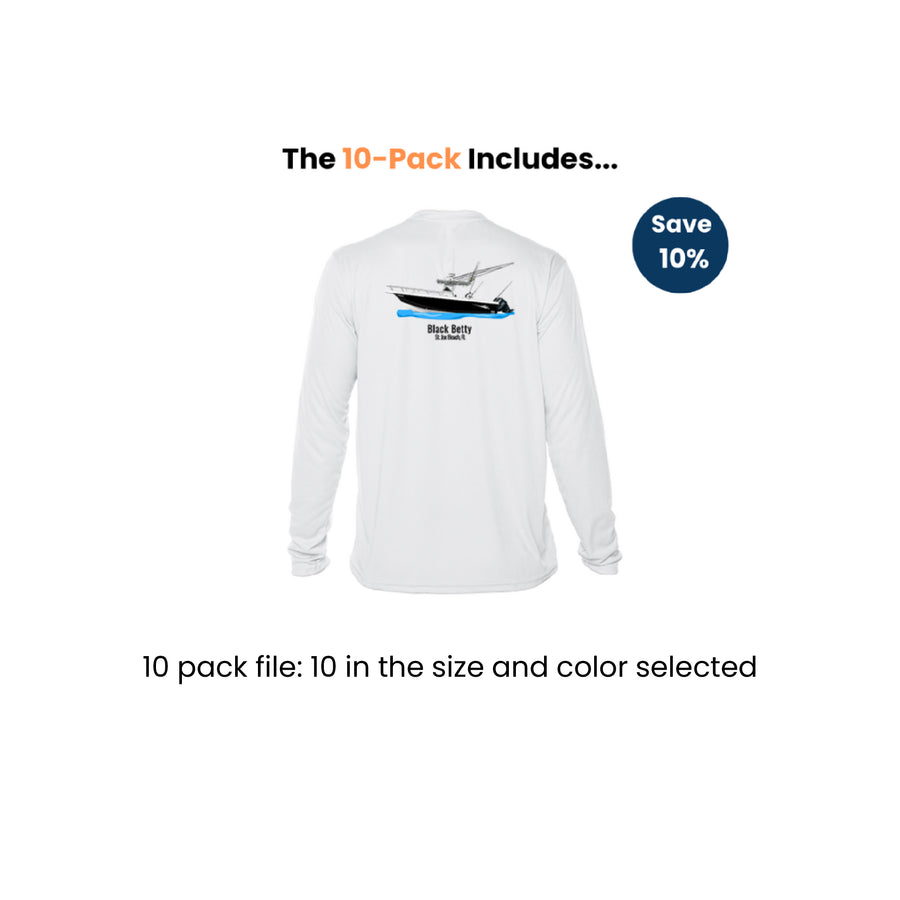 Custom Dri-Fit Long Sleeve Shirts - One Size Bulk Pack