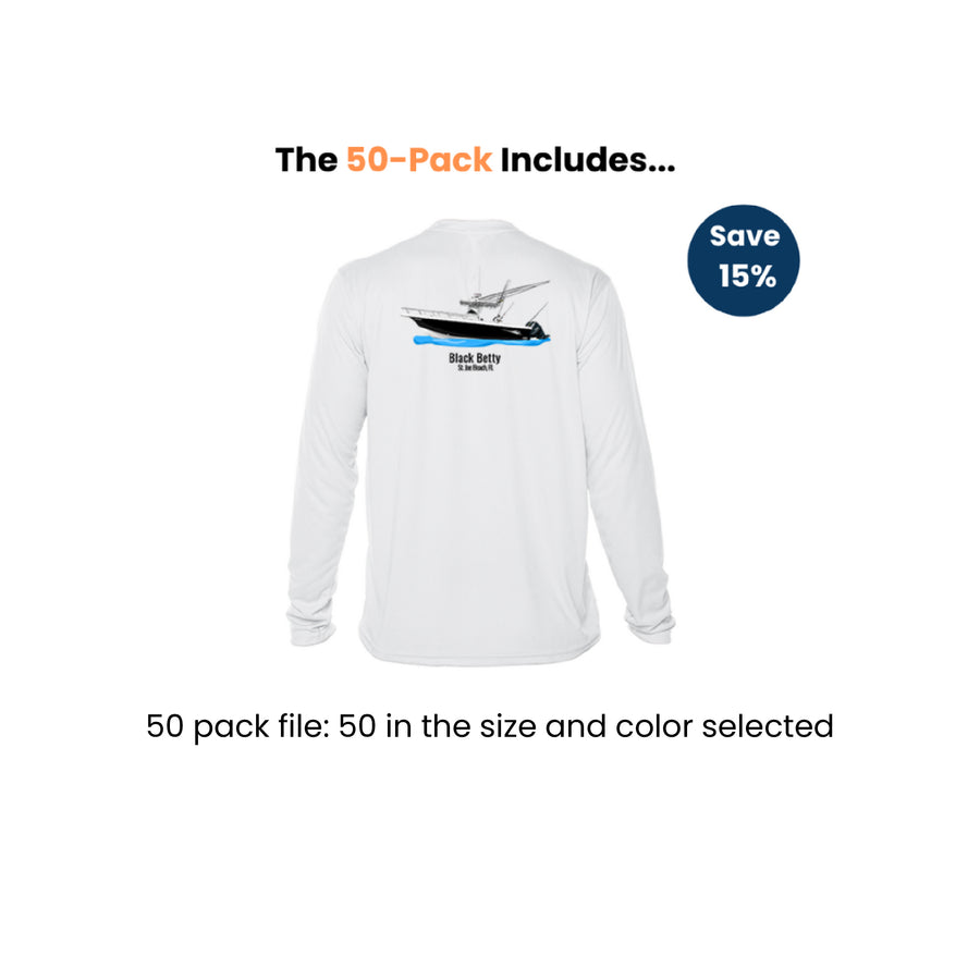 Custom Dri-Fit Long Sleeve Shirts - One Size Bulk Pack