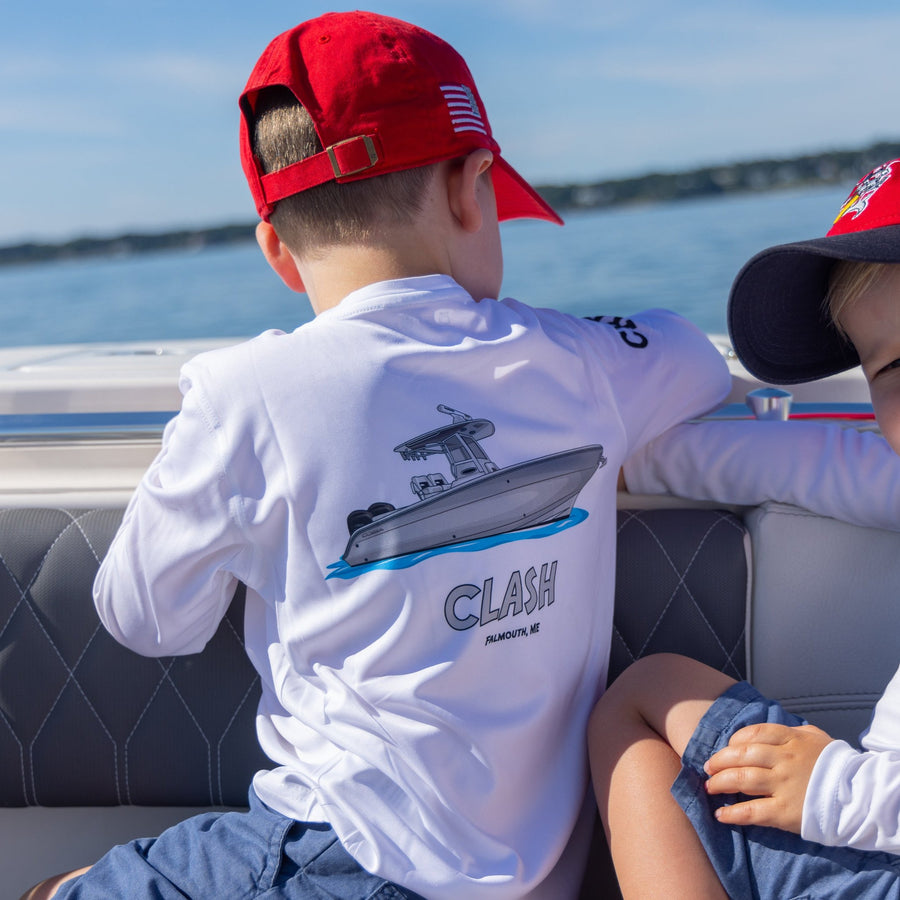 CatchoSeaD Custom Captain Youth Kids Dri Fit Custom Boat Shirts Custom Boat Apparel and Accessories Personalized Gifts for Boat Owners White S