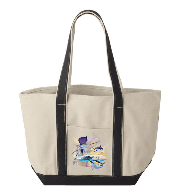 Guy Harvey Sailfish & Yellowfin Tuna Custom Boat Tote Bags