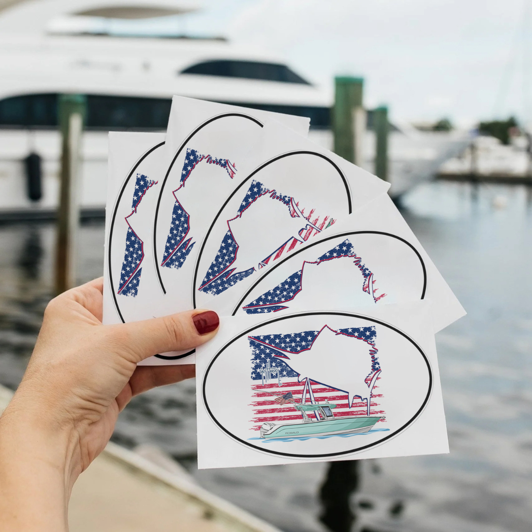 Guy Harvey Glory Sails Custom Oval Boat Stickers