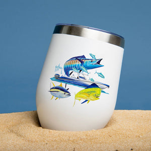 Guy Harvey Wahoo Yellowfin & Mahi Custom Wine Tumblers