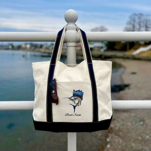 custom logo printed fishing net bag Custom Fish Graphic Tote Bag