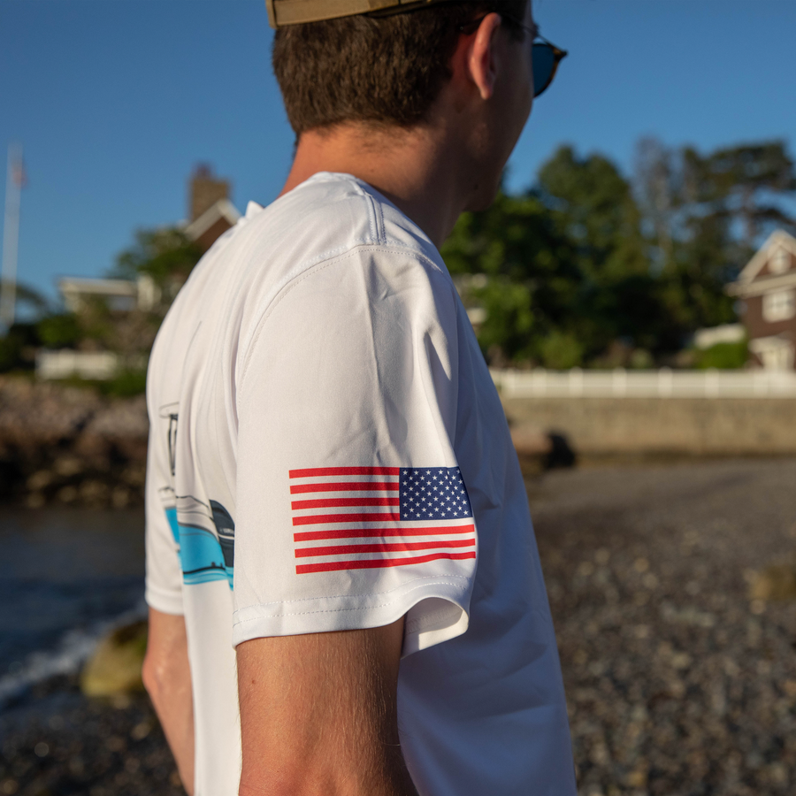 Isaac Morris Bandana Print USA Flag Sublimated Adult T-Shirt