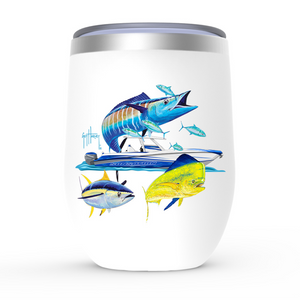 Guy Harvey Wahoo Yellowfin & Mahi Custom Wine Tumblers