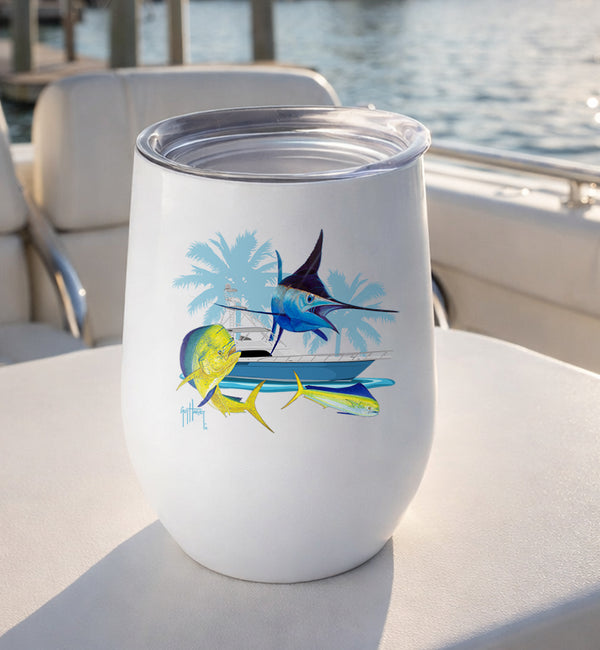 Guy Harvey Blue Marlin & Mahi Custom Wine Tumblers