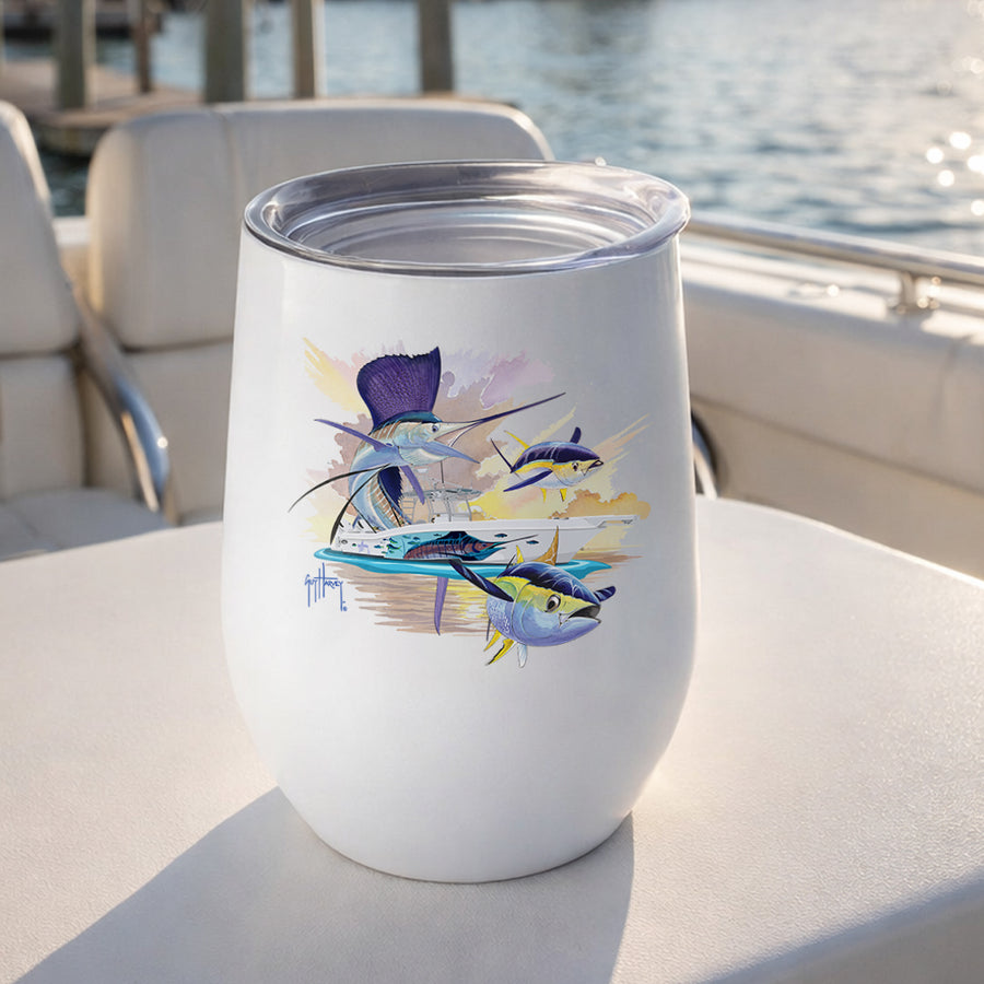 Guy Harvey Sailfish & Yellowfin Tuna Custom Wine Tumblers