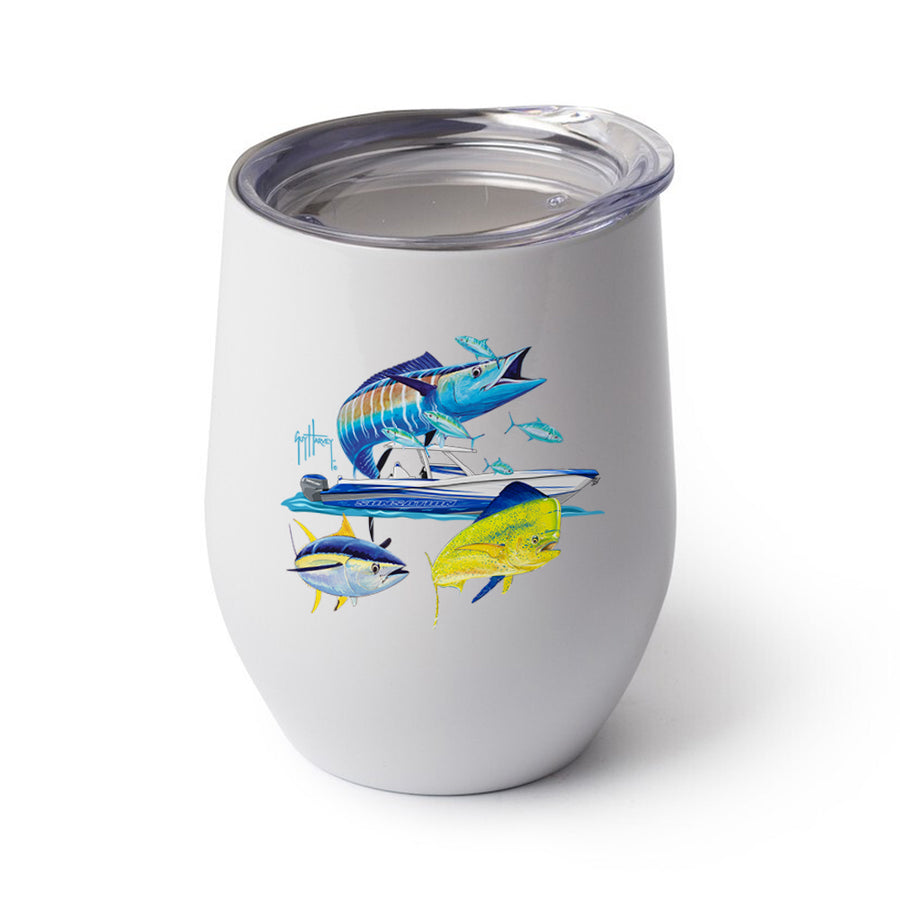Guy Harvey Wahoo Yellowfin & Mahi Custom Wine Tumblers