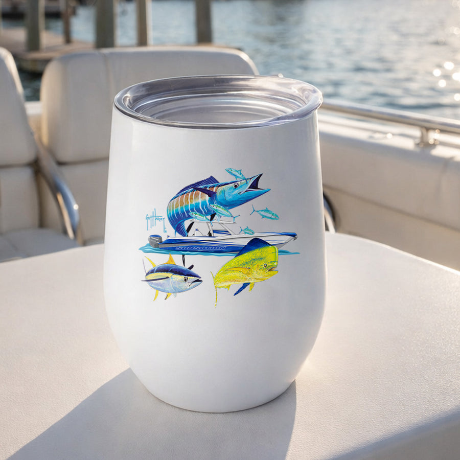 Guy Harvey Wahoo Yellowfin & Mahi Custom Wine Tumblers