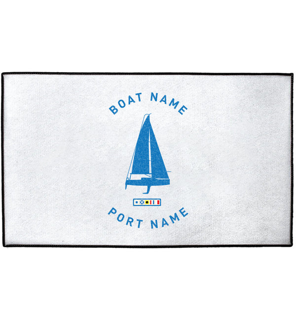 Personalized Boat Silhouette Indoor/Outdoor Dock Mat