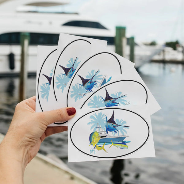 Guy Harvey Custom Oval Boat Stickers