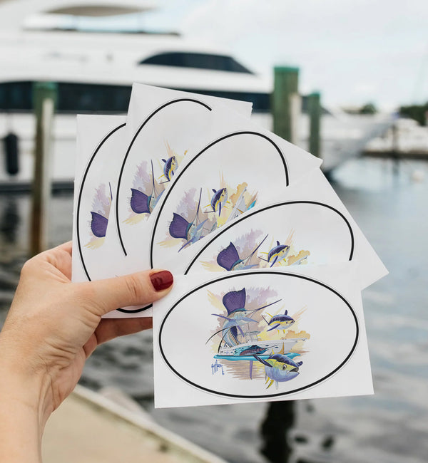 Guy Harvey Custom Oval Boat Stickers