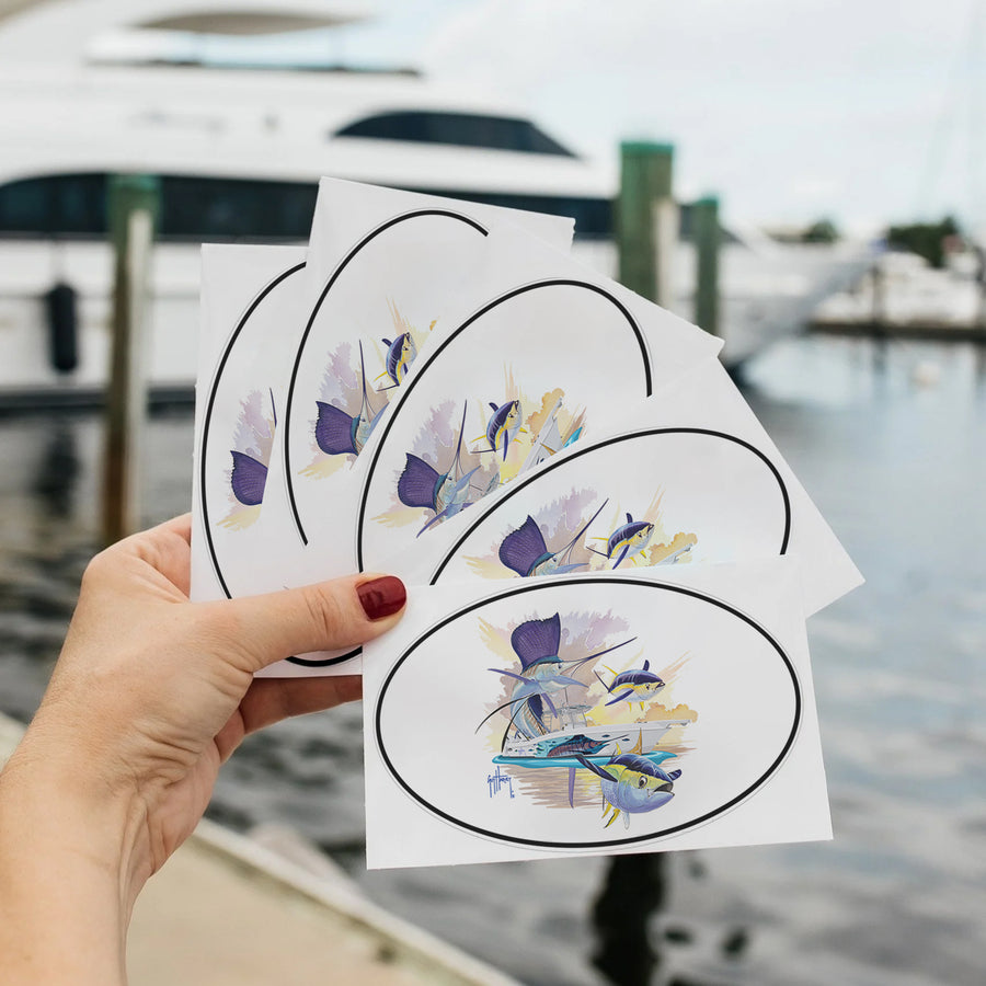 Guy Harvey Custom Oval Boat Stickers