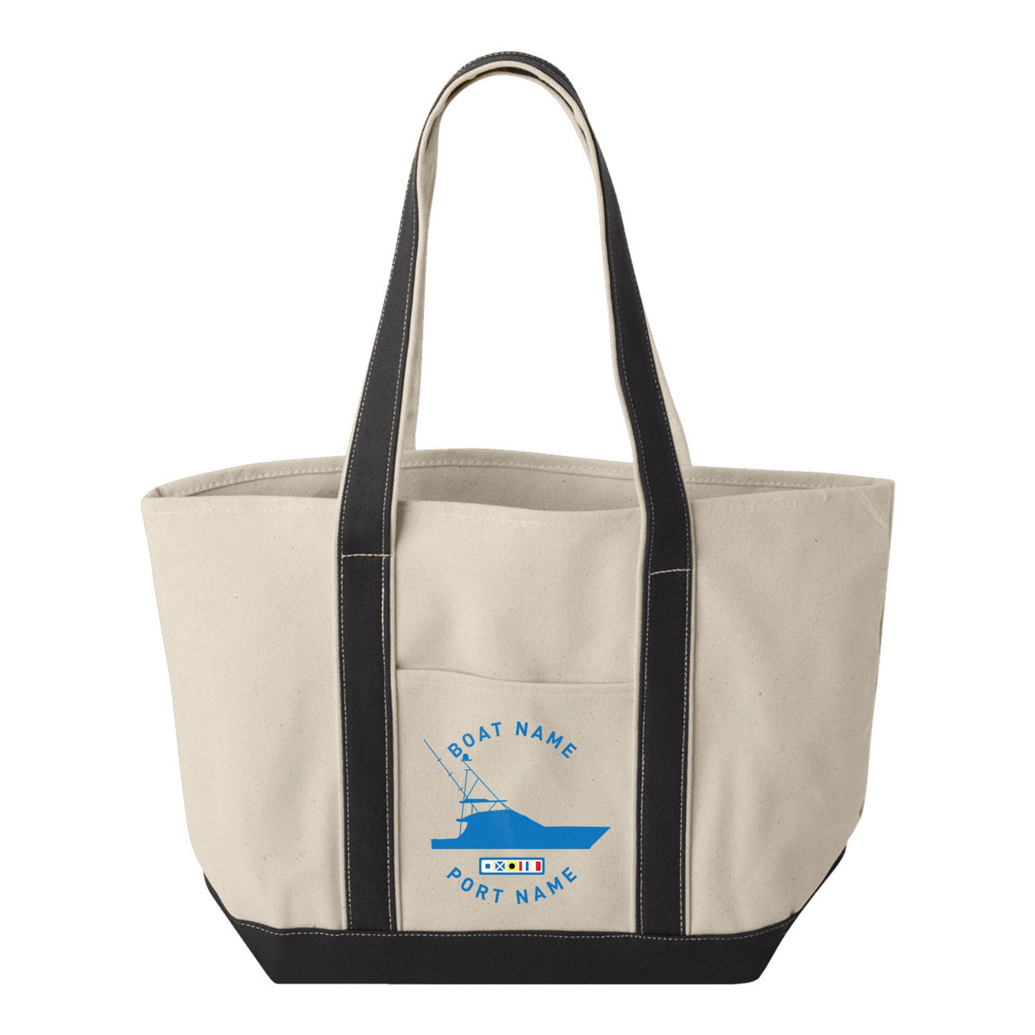 Personalized Boat Silhouette Tote Bags
