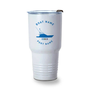 Personalized Boat Silhouette 30 oz Tumbler