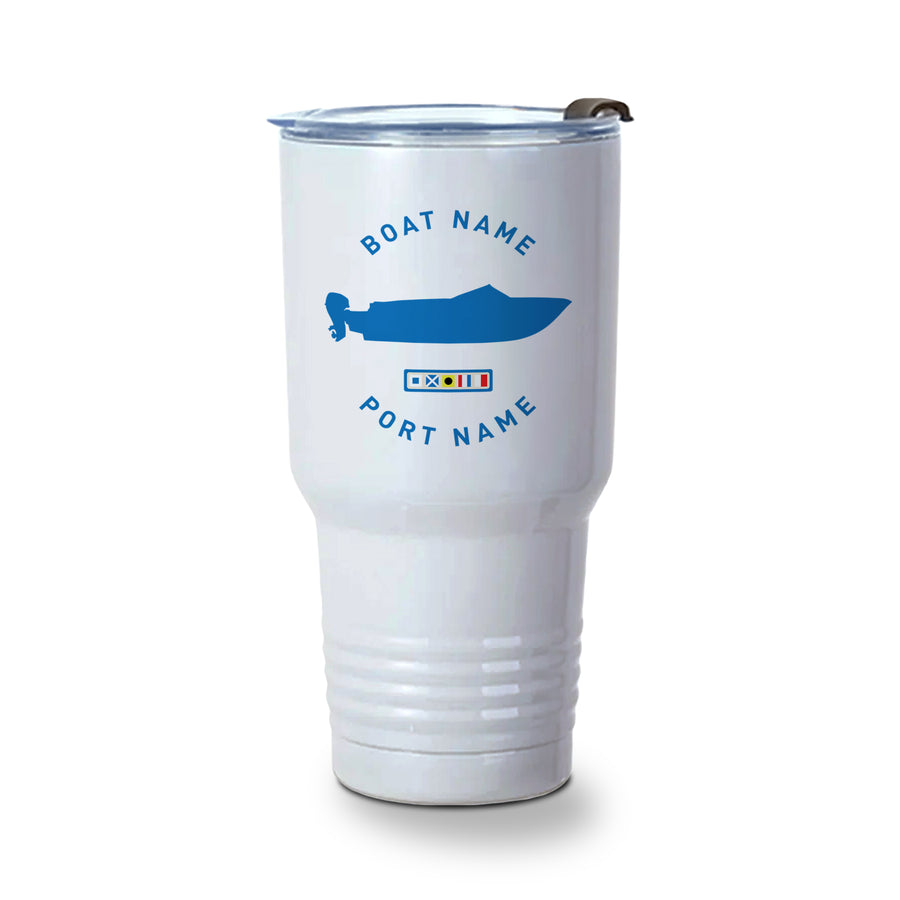 Personalized Boat Silhouette 30 oz Tumbler