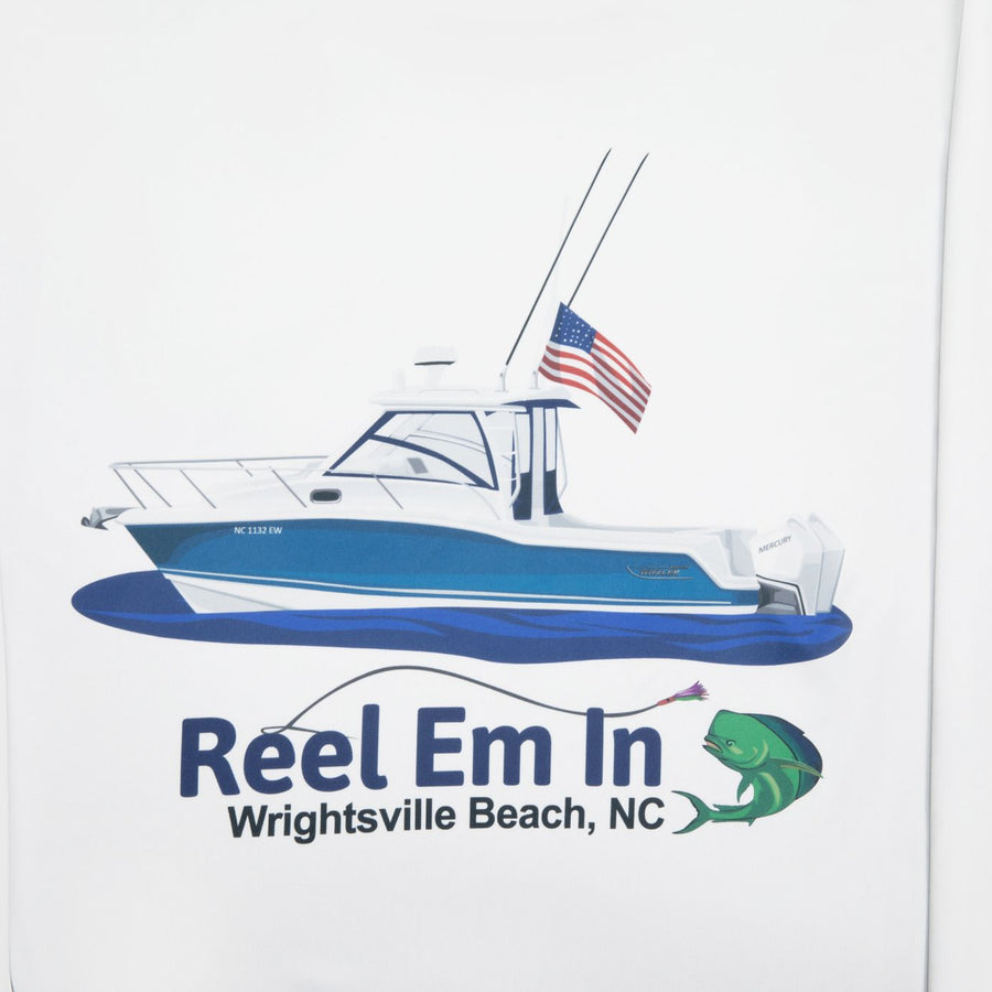 US Redfish Fishing Boat Customize Name Fishing T-Shirts, Long