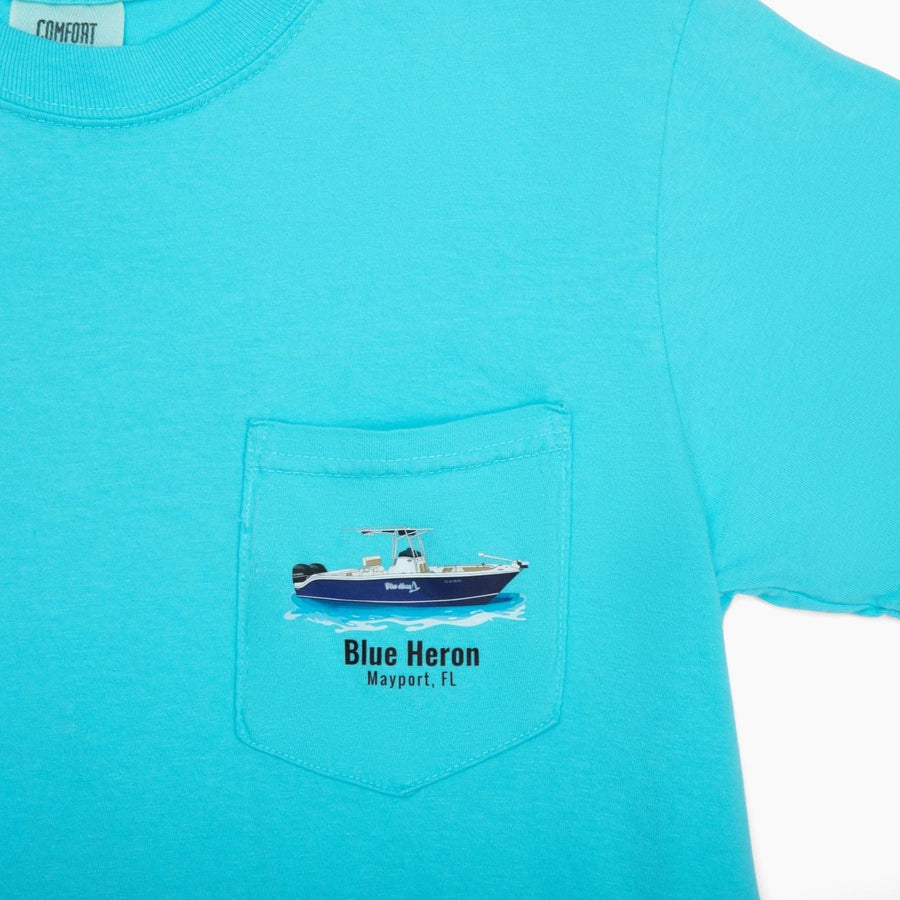 With Boat Cotton T-Shirts Pocket Front Custom