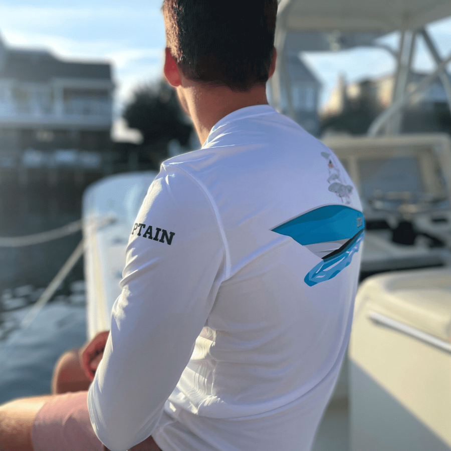 Captain Cloth Mens Captain & Crew Drifit Custom Boat Shirts - Long Sleeves