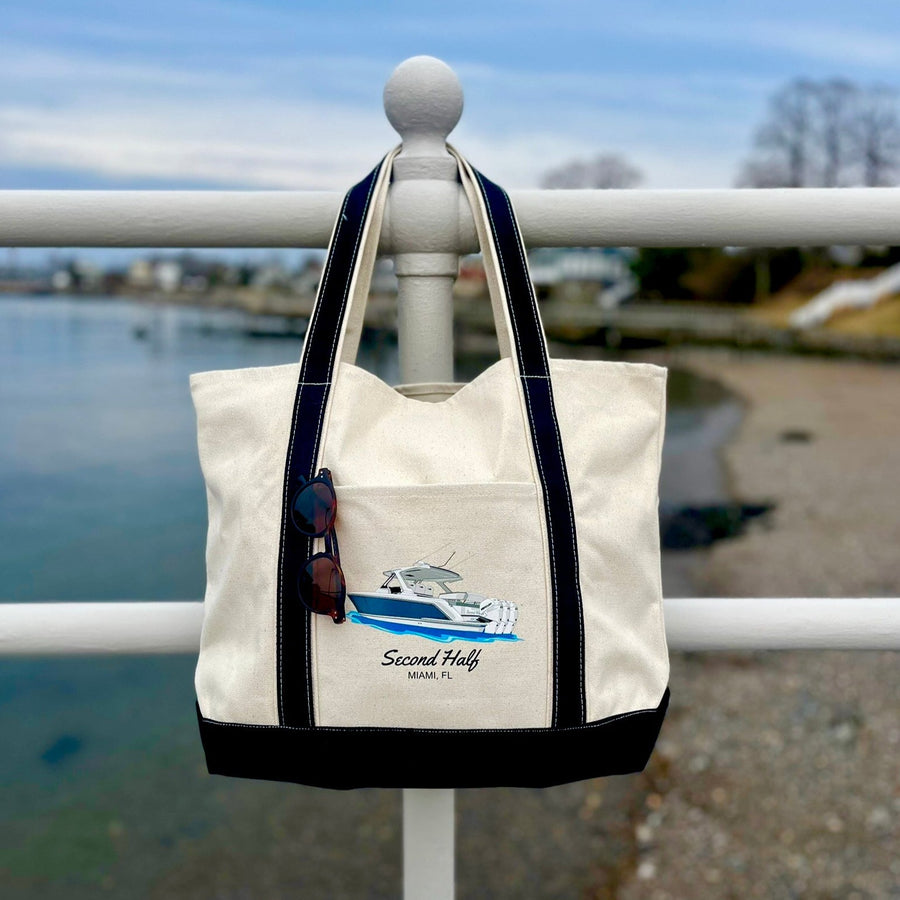 Personalized Large Boat Tote Beach Bag