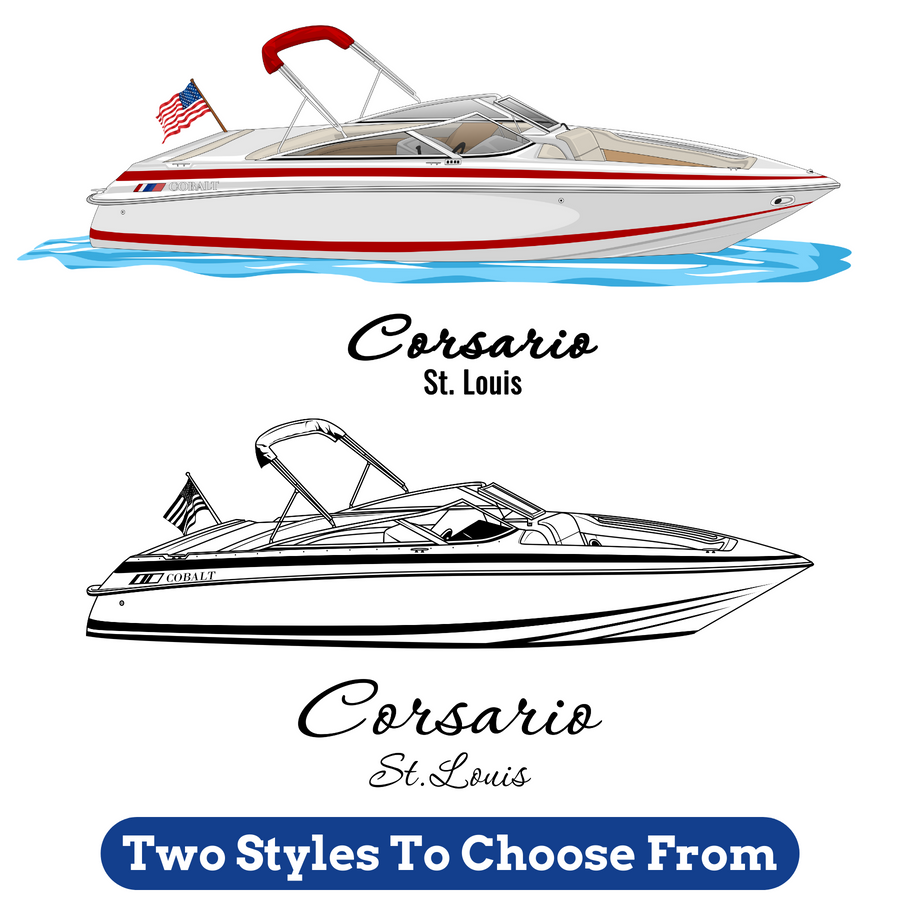 Custom Hand Drawn Boat Art Boat Illustration Files Only Boat Merch Fishing  Charter Design Custom Boat Art 