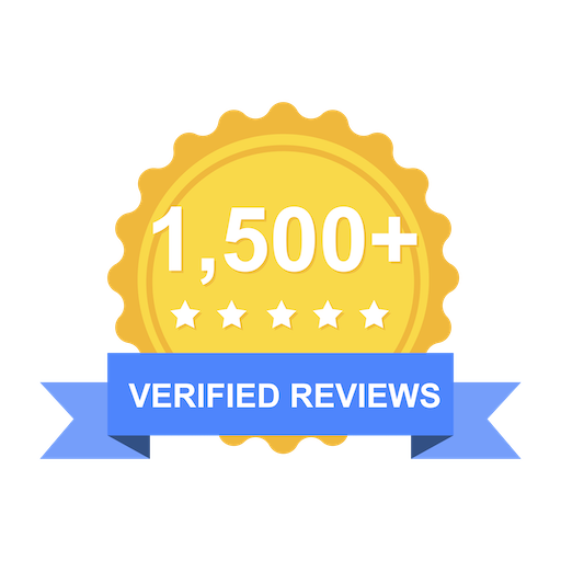 1500 verified reviews badge
